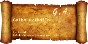 Galba Arikán névjegykártya